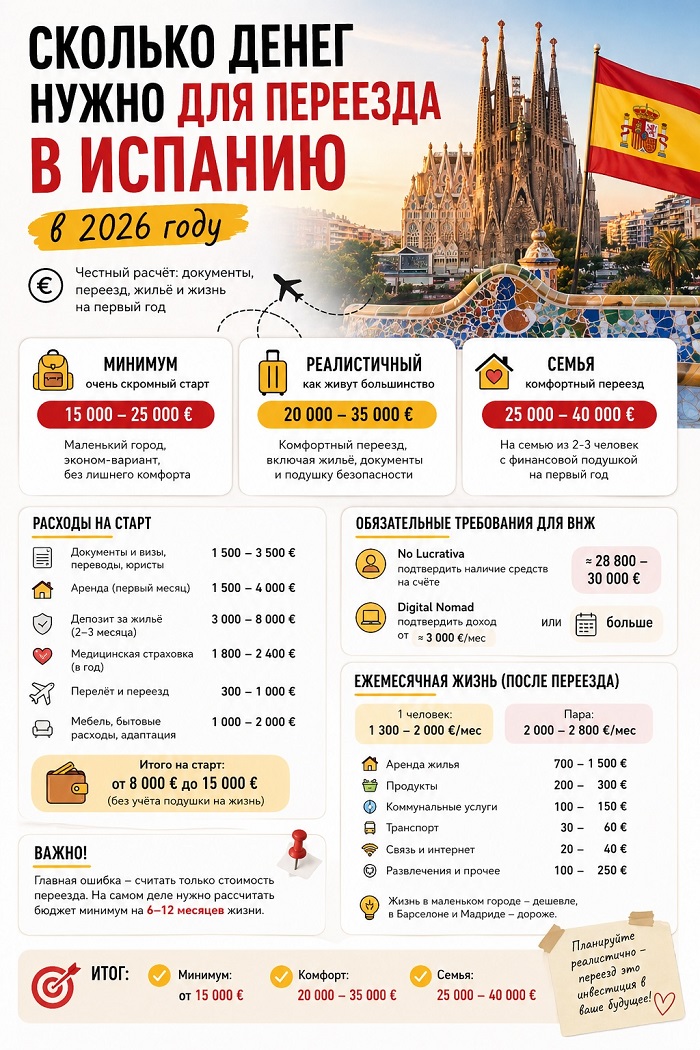 Как переехать в Испанию в 2026 г