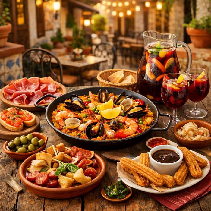 Еда в Испании: паэлья, тапас, хамон и чуррос на традиционном столе